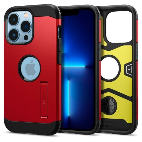 Spigen iPhone 13 Pro ile Uyumlu Kılıf Tough Armor Red