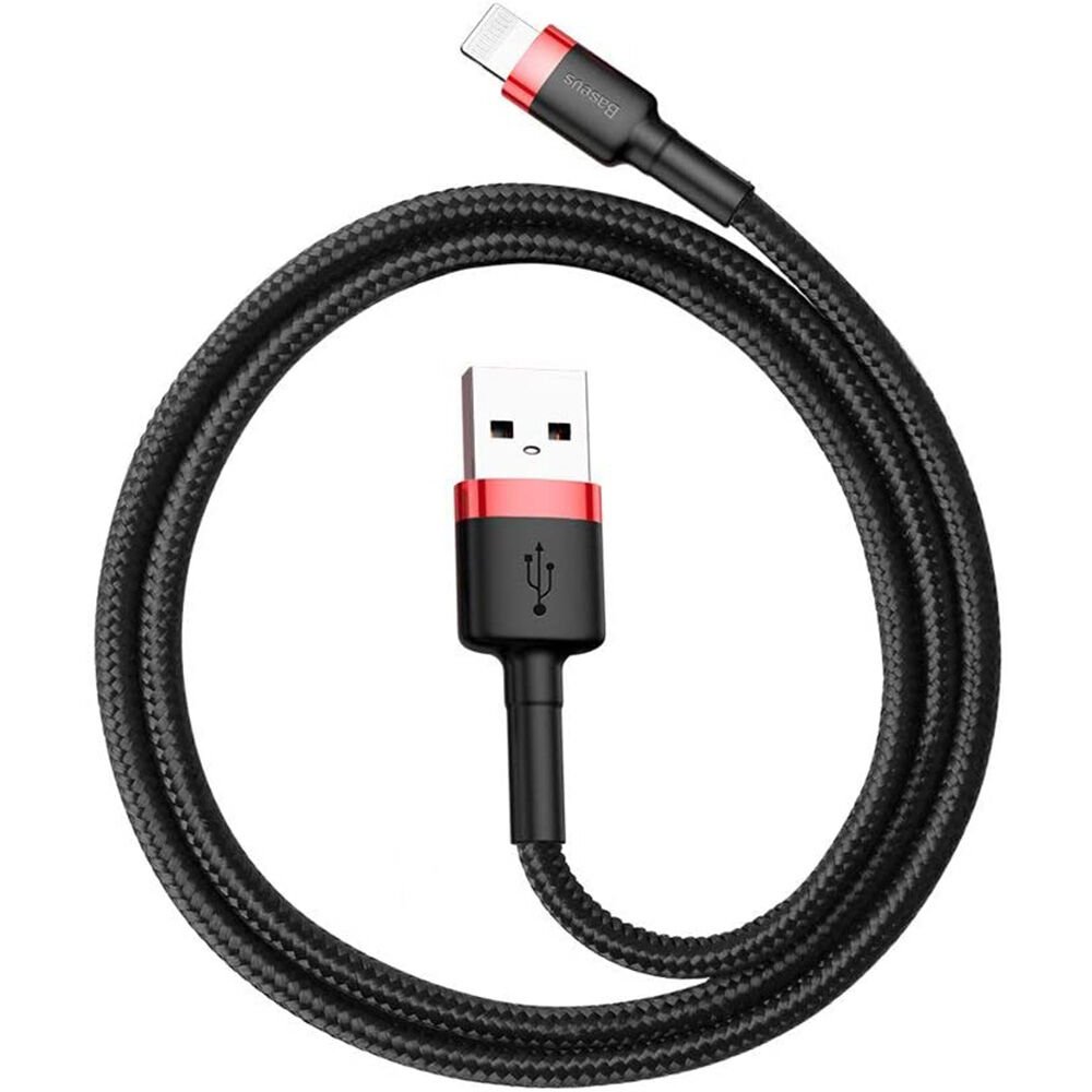 Baseus Cafule 1.5 A Lightning 50cm Şarj Kablosu CALKLF-A19 Siyah-Kırmızı