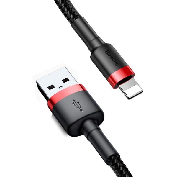 Baseus Cafule 1.5 A Lightning 50cm Şarj Kablosu CALKLF-A19 Siyah-Kırmızı