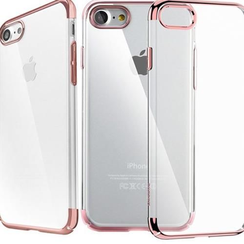 Baseus Glitter Case iPhone 7 / 8 ile Uyumlu Silikon Kılıf Roze Gold