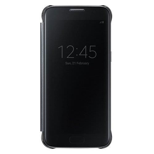 Galaxy S7 ile Uyumlu Clear View Cover Kılıf Siyah EF-ZG930CBEGWW (Out)