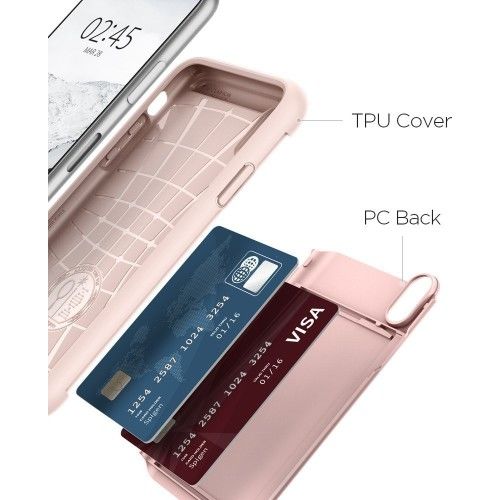 Spigen iPhone X ile Uyumlu Kılıf Slim Armor CS Blush Gold
