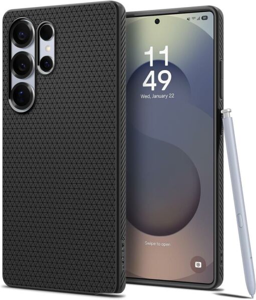 Spigen Galaxy S25 Ultra ile Uyumlu Kılıf Liquid Air Matte Black