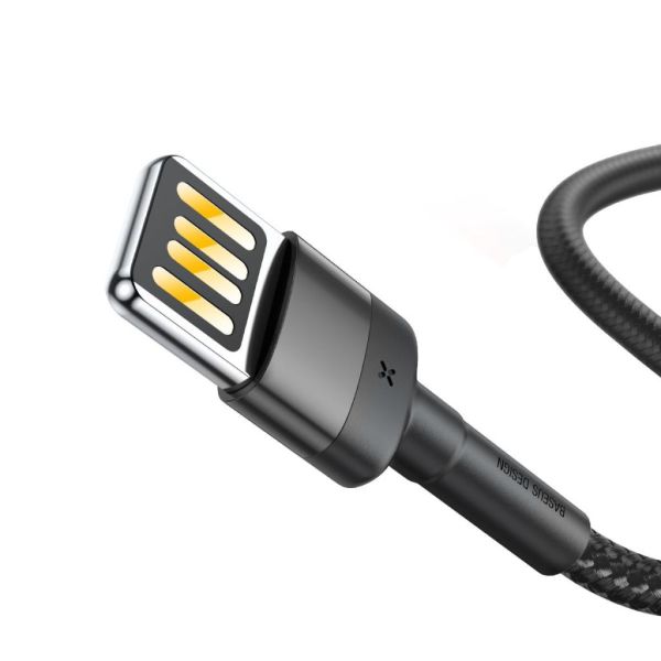 Baseus Cafule 2.4A Lightning 1M Şarj Kablosu CALKLF-GG1 Siyah/Gri