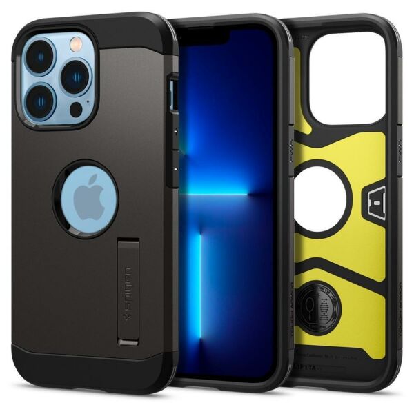 Spigen iPhone 13 Pro ile Uyumlu Kılıf Tough Armor Gunmetal