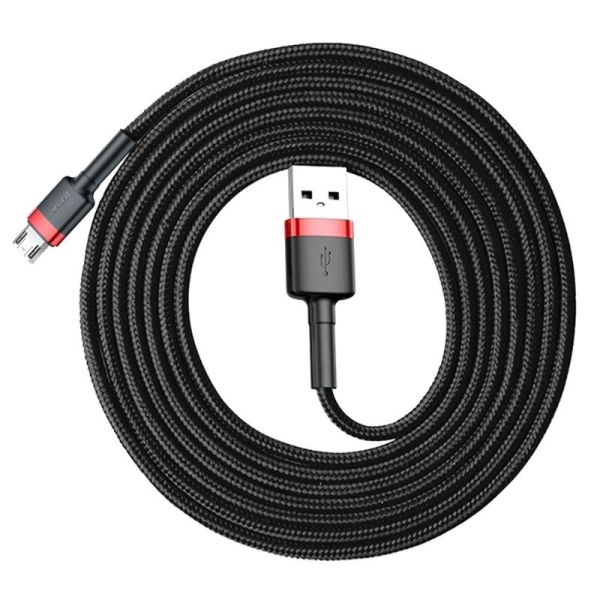 Baseus Cafule 2.4A Micro USB 1 Metre Şarj Kablosu Siyah