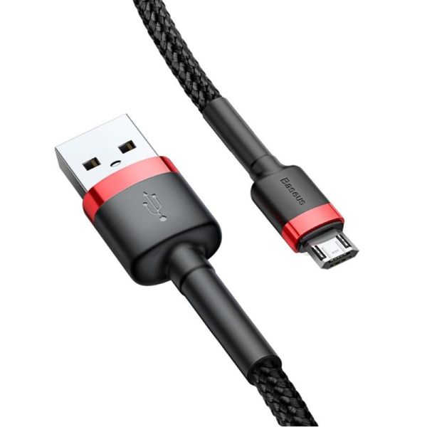 Baseus Cafule 2.4A Micro USB 1 Metre Şarj Kablosu Siyah