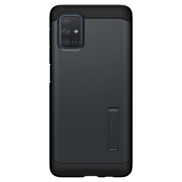 Spigen Galaxy A71 ile Uyumlu Kılıf Tough Armor Metal Slate