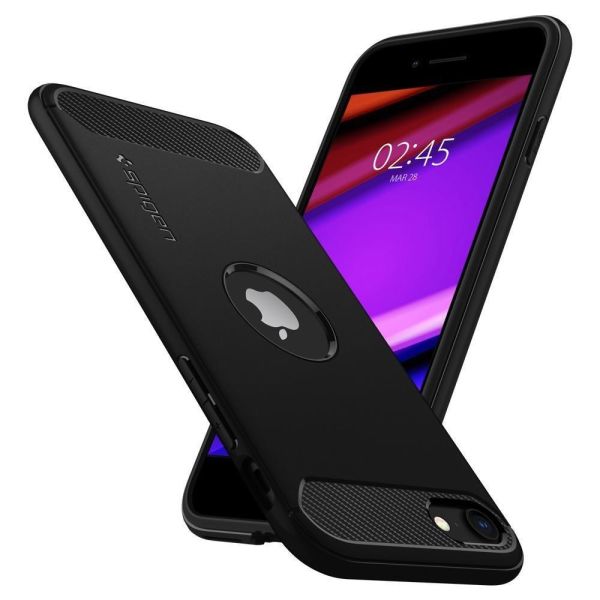 Spigen iPhone SE (2020) ile Uyumlu Kılıf Rugged Armor Matte Black