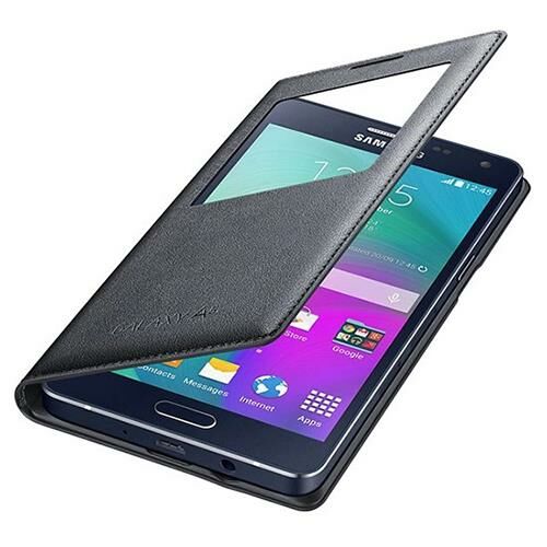 Galaxy A5 2015 ile Uyumlu Kılıf S View Cover Siyah
