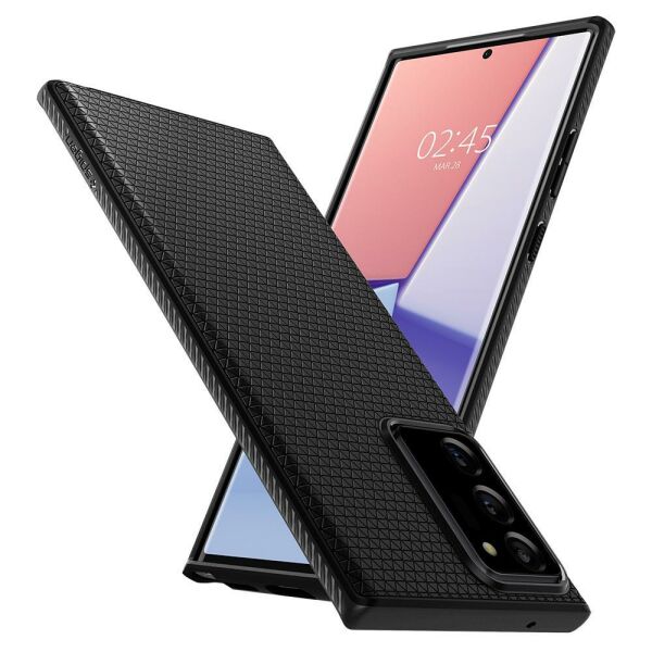 Spigen Galaxy Note 20 Ultra ile Uyumlu Kılıf Liquid Air Black