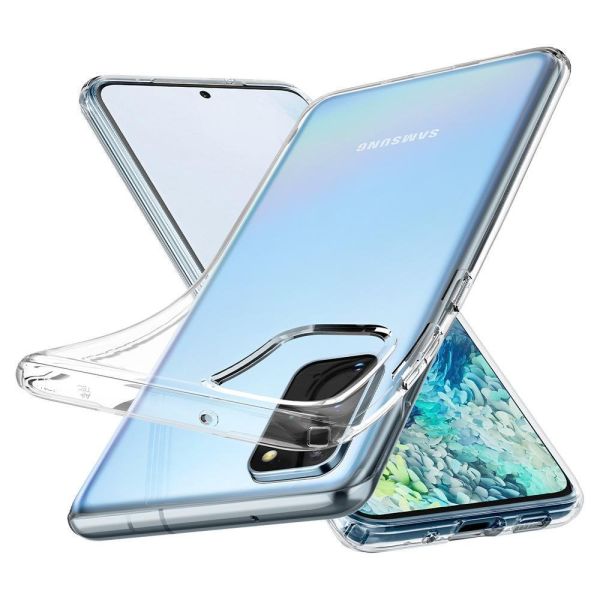 Spigen Galaxy S20 Plus ile Uyumlu Kılıf Liquid Crystal 4 Tarafı Tam Koruma Crystal Clear