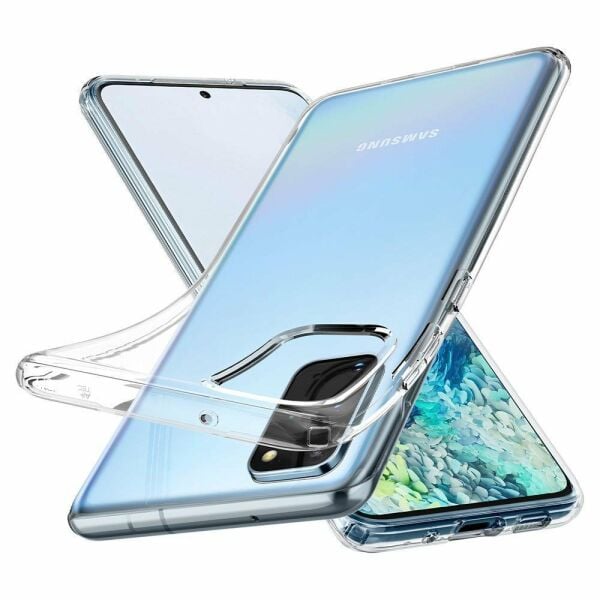 Spigen Galaxy S20 Plus ile Uyumlu Kılıf Liquid Crystal 4 Tarafı Tam Koruma Crystal Clear
