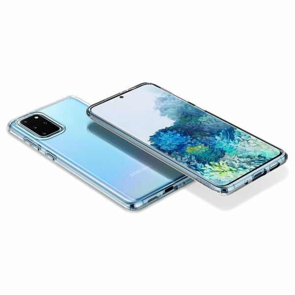 Spigen Galaxy S20 Plus ile Uyumlu Kılıf Liquid Crystal 4 Tarafı Tam Koruma Crystal Clear