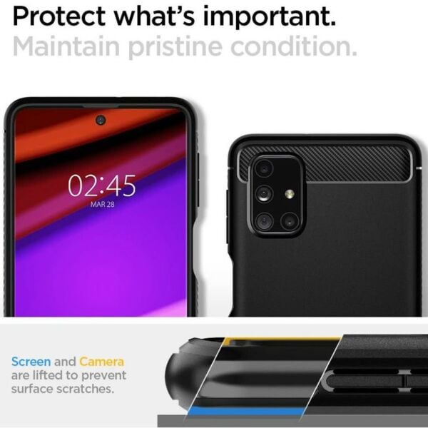 Spigen Galaxy M31s ile Uyumlu Kılıf Rugged Armor Matte Black