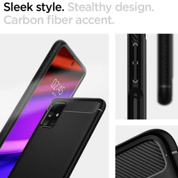 Spigen Galaxy M31s ile Uyumlu Kılıf Rugged Armor Matte Black