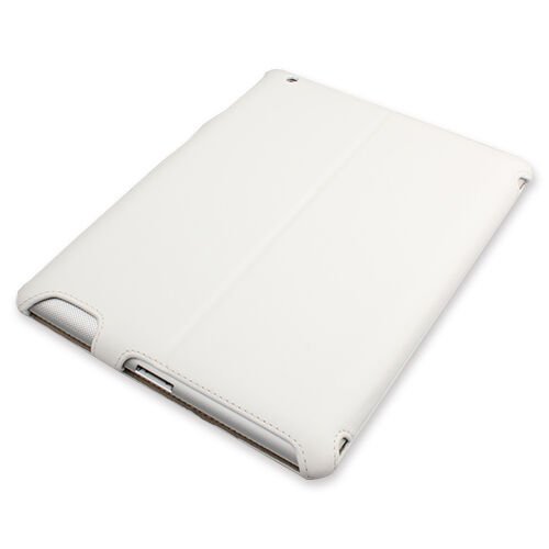 iPad 4 ile Uyumlu Hakiki Deri Kılıf Lenouveau Marka Beyaz Renk
