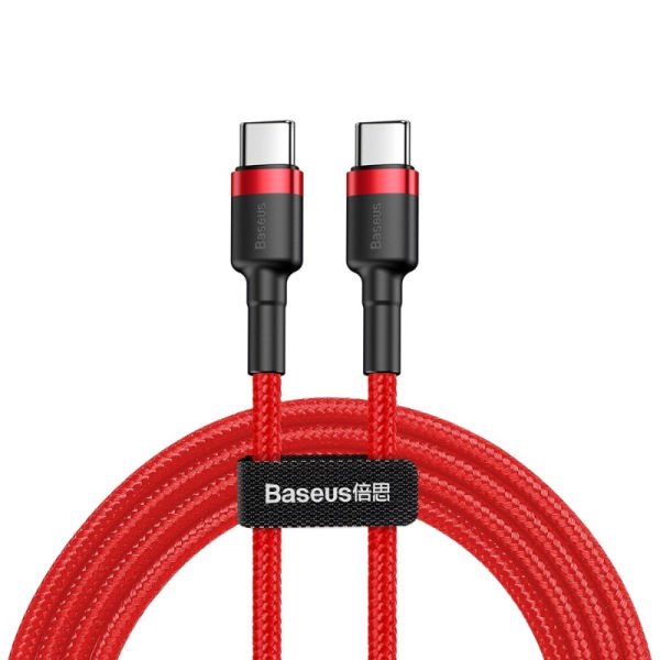 Baseus Cafule Type C To Type C Hızlı Şarj Kablosu 1M Kırmızı