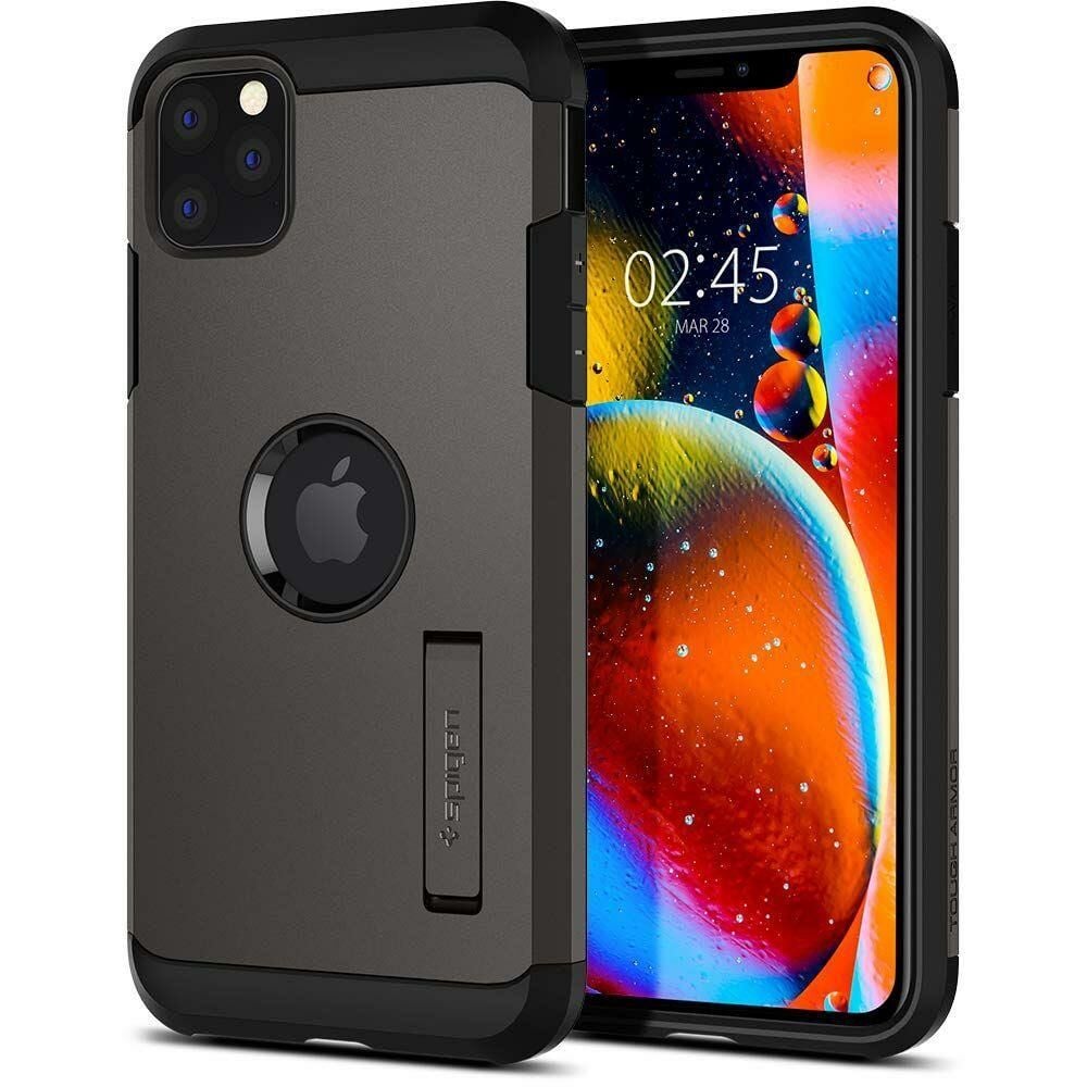 Spigen iPhone 11 Pro ile Uyumlu Kılıf Tough Armor Gunmetal