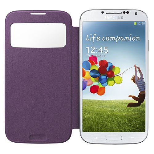 Galaxy S4 ile Uyumlu S View Cover Kılıf Mor EF-CI950BVEGWW (Out)