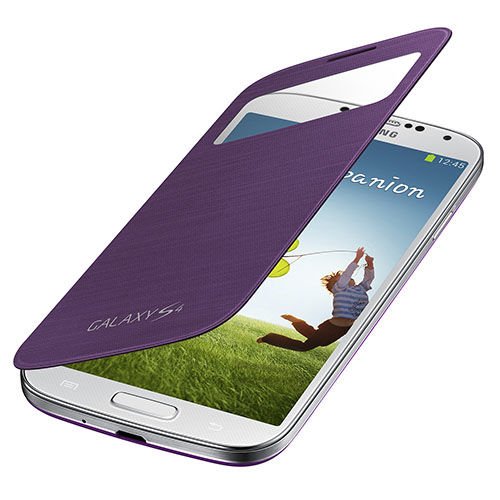 Galaxy S4 ile Uyumlu S View Cover Kılıf Mor EF-CI950BVEGWW (Out)