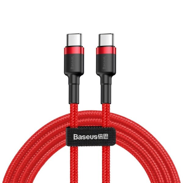 Baseus Cafule Type C To Type C Hızlı Şarj Kablosu 2M Kırmızı