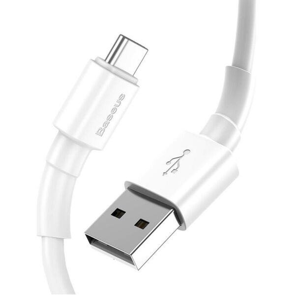 Baseus Mini Cable 3A Type-C Şarj Kablosu Beyaz 1M CATSW-02