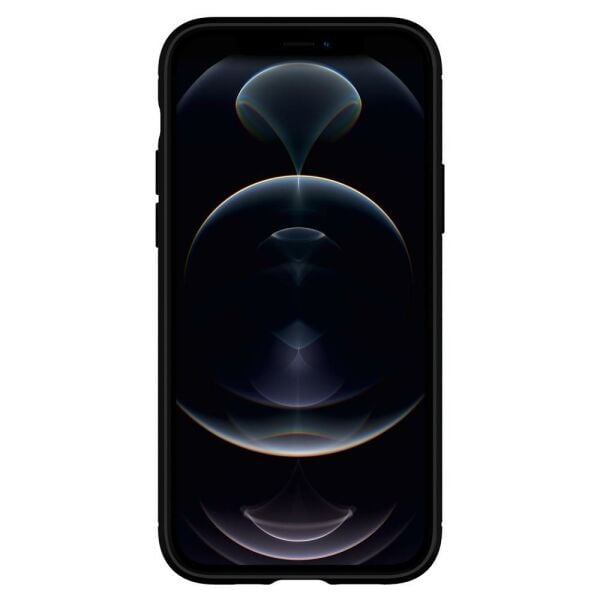 Spigen iPhone 12 Pro / iPhone 12 ile Uyumlu Kılıf Rugged Armor Matte Black