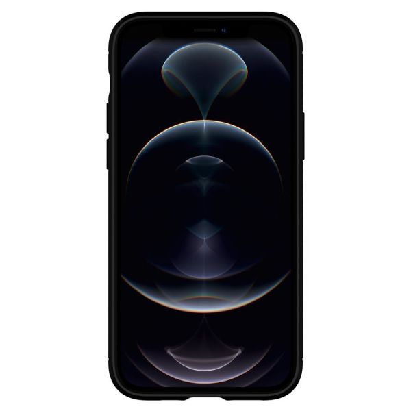 Spigen iPhone 12 Pro / iPhone 12 ile Uyumlu Kılıf Rugged Armor Matte Black