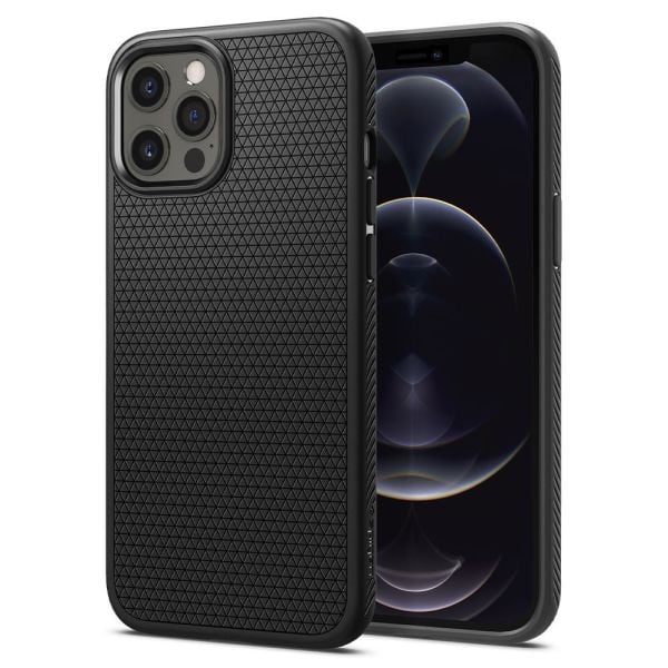 Spigen iPhone 12 Pro Max ile Uyumlu Kılıf Liquid Air Matte Black