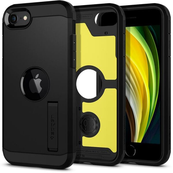 Spigen iPhone SE (2020) ile Uyumlu Kılıf Tough Armor Black