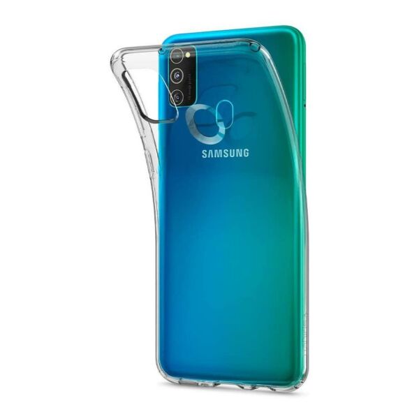 Spigen Galaxy M30s ile Uyumlu Kılıf Liquid Crystal 4 Tarafı Tam Koruma Crystal Clear
