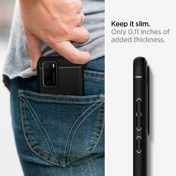 Spigen P40 ile Uyumlu Kılıf Rugged Armor Matte Black