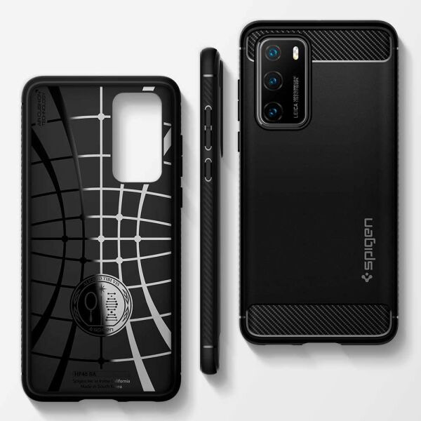 Spigen P40 ile Uyumlu Kılıf Rugged Armor Matte Black