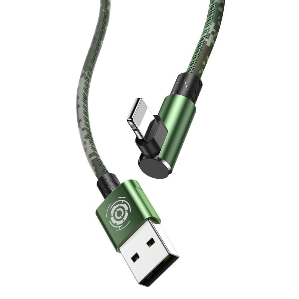 Baseus Camouflage İphone Oyun-Data ve Şarj Kablosu 1.5A 2M Yeşil