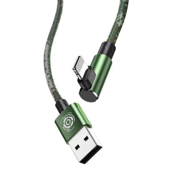 Baseus Camouflage İphone Oyun-Data ve Şarj Kablosu 1.5A 2M Yeşil