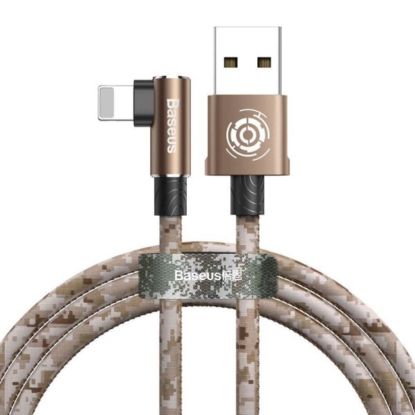 Baseus Camouflage İphone Oyun-Data ve Şarj Kablosu 2.4A 1M Kahverengi