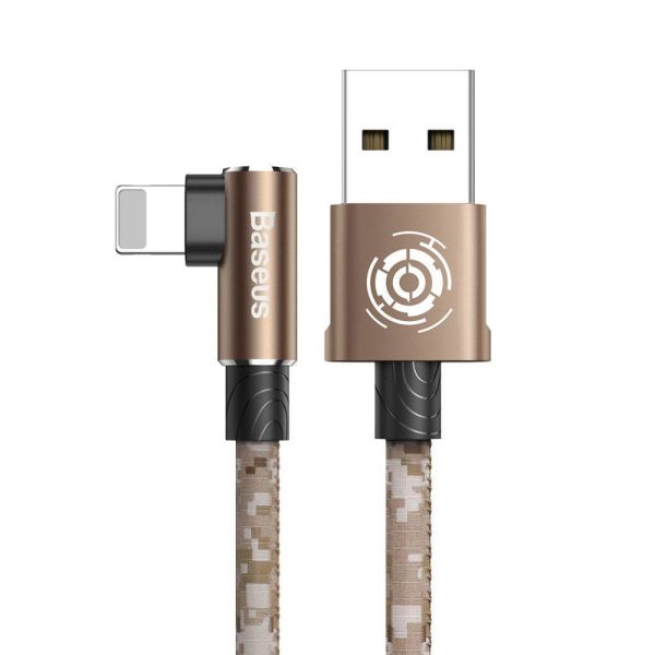 Baseus Camouflage İphone Oyun-Data ve Şarj Kablosu 2.4A 1M Kahverengi