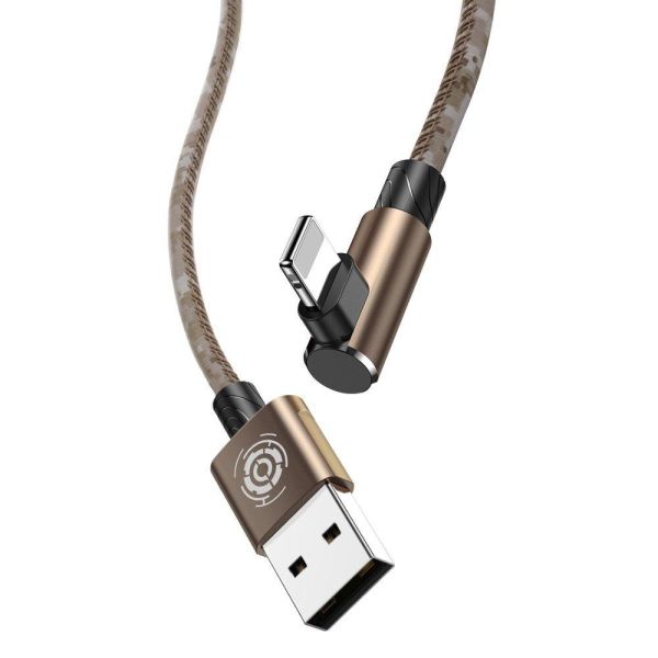 Baseus Camouflage İphone Oyun-Data ve Şarj Kablosu 2.4A 1M Kahverengi