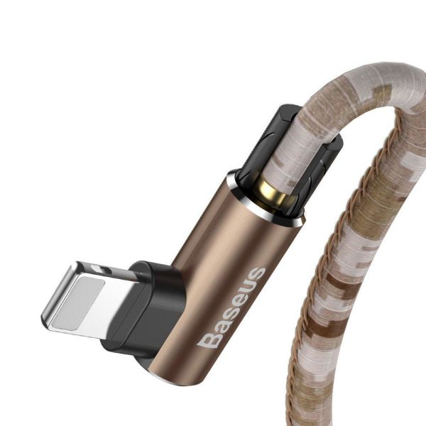 Baseus Camouflage İphone Oyun-Data ve Şarj Kablosu 2.4A 1M Kahverengi