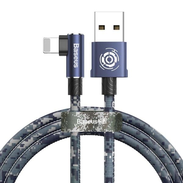 Baseus Camouflage İphone Oyun-Data ve Şarj Kablosu 2.4A 1M Mavi