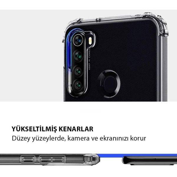 Spigen Redmi Note 8 ile Uyumlu Kılıf Crystal Shell Crystal Clear