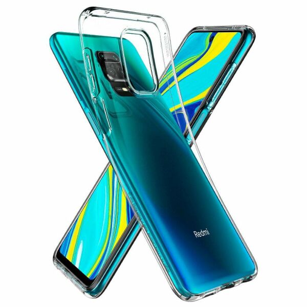 Spigen Redmi Note 9S / Note 9 Pro Max / Note 9 Pro ile Uyumlu Kılıf Liquid Crystal 4 Tarafı Tam Koruma Crystal Clear
