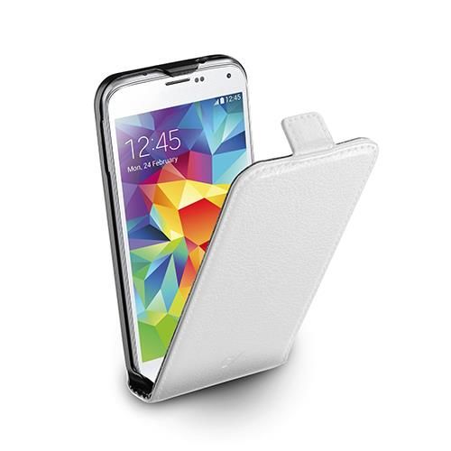 Cellular Line Galaxy S5 ile Uyumlu Flap Essential Deri Kılıf Beyaz FLAPESSENGALS5W