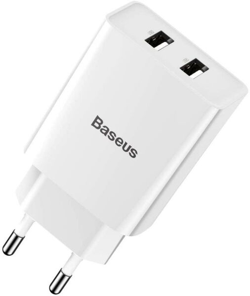 Baseus CCFS-R02 Speed Mini Dual Seyahat Şarjı 10.5W Beyaz