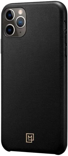 Spigen iPhone 11 Pro Max ile Uyumlu Kılıf La Manon Câlin Premium Deri Tasarım Chic Black