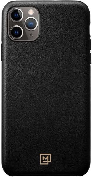 Spigen iPhone 11 Pro Max ile Uyumlu Kılıf La Manon Câlin Premium Deri Tasarım Chic Black