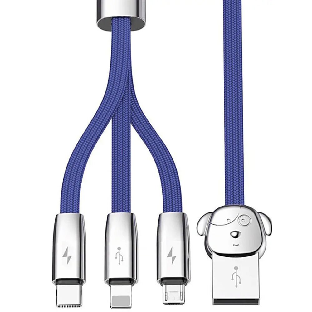 Baseus FuWang 3 in 1 Data ve Şarj Kablosu 1.20m Micro + Type C + Lightning