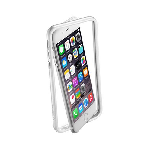 Cellular Line iPhone 6/6S ile Uyumlu Bumper Satin Kılıf  Gümüş BUMPSATINIPH647S