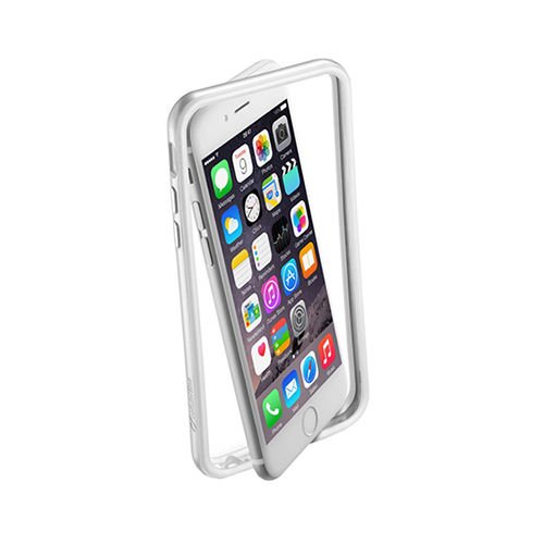 Cellular Line iPhone 6/6S ile Uyumlu Bumper Satin Kılıf  Gümüş BUMPSATINIPH647S